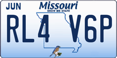 MO license plate RL4V6P