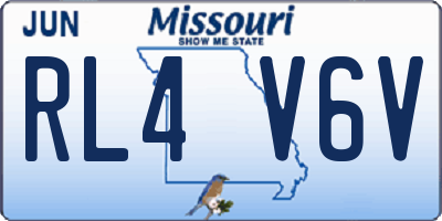 MO license plate RL4V6V