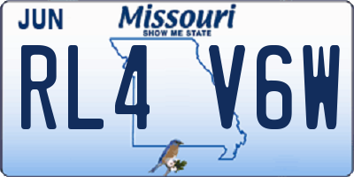 MO license plate RL4V6W