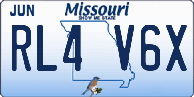 MO license plate RL4V6X