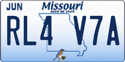 MO license plate RL4V7A