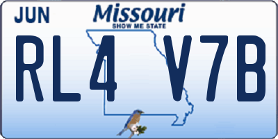 MO license plate RL4V7B