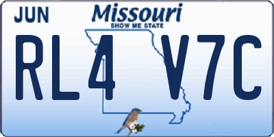 MO license plate RL4V7C
