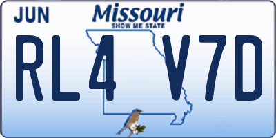 MO license plate RL4V7D