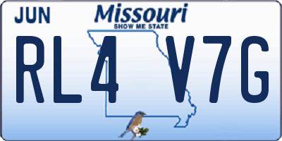 MO license plate RL4V7G