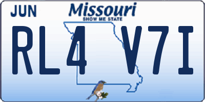MO license plate RL4V7I