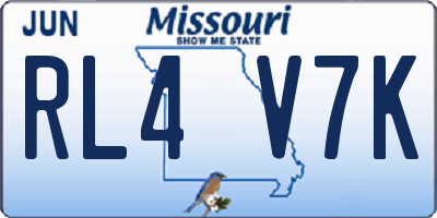 MO license plate RL4V7K