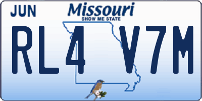 MO license plate RL4V7M