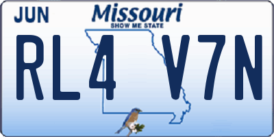MO license plate RL4V7N