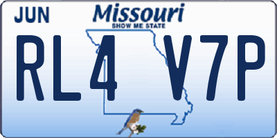 MO license plate RL4V7P