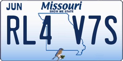 MO license plate RL4V7S