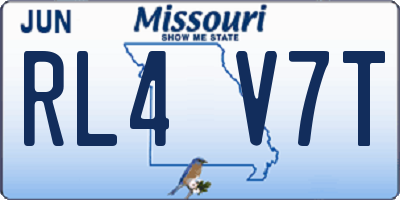 MO license plate RL4V7T
