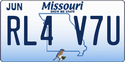 MO license plate RL4V7U