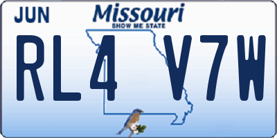 MO license plate RL4V7W