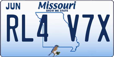 MO license plate RL4V7X