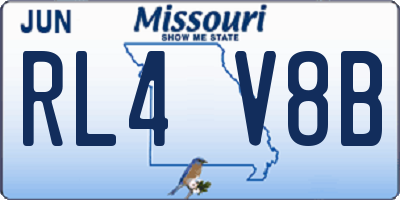 MO license plate RL4V8B