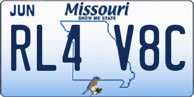 MO license plate RL4V8C