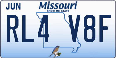 MO license plate RL4V8F