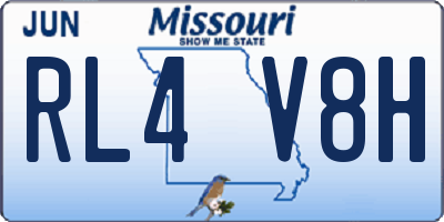 MO license plate RL4V8H