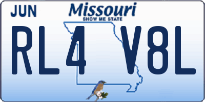 MO license plate RL4V8L