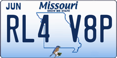 MO license plate RL4V8P