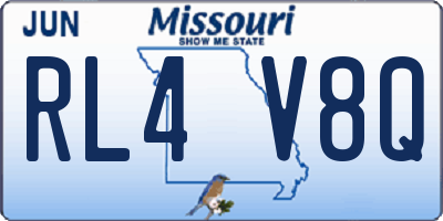 MO license plate RL4V8Q