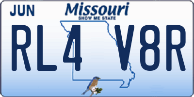 MO license plate RL4V8R