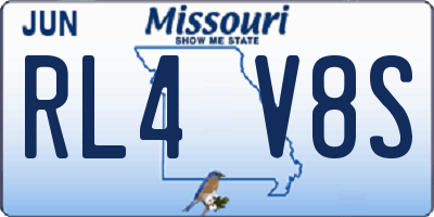 MO license plate RL4V8S
