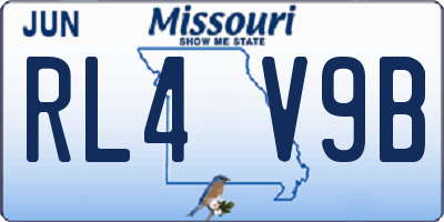 MO license plate RL4V9B