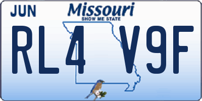 MO license plate RL4V9F