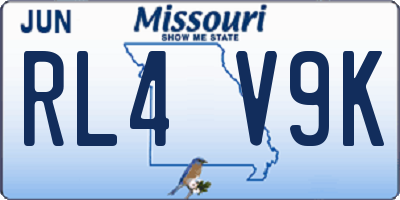 MO license plate RL4V9K