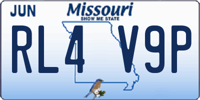 MO license plate RL4V9P