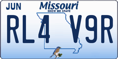 MO license plate RL4V9R