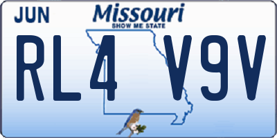 MO license plate RL4V9V