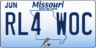 MO license plate RL4W0C