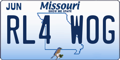 MO license plate RL4W0G