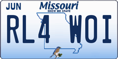 MO license plate RL4W0I
