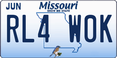 MO license plate RL4W0K