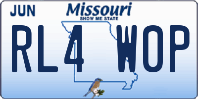 MO license plate RL4W0P