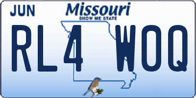 MO license plate RL4W0Q