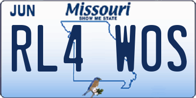 MO license plate RL4W0S
