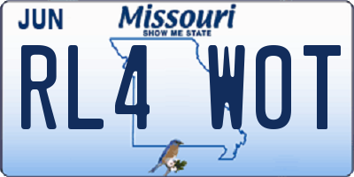 MO license plate RL4W0T