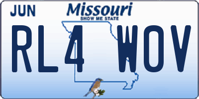 MO license plate RL4W0V