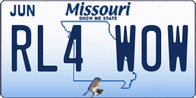 MO license plate RL4W0W