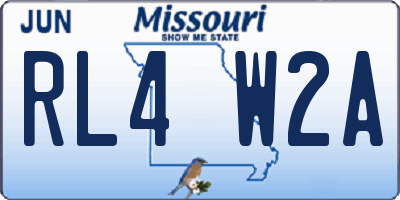 MO license plate RL4W2A