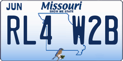 MO license plate RL4W2B