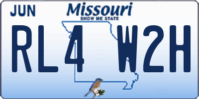 MO license plate RL4W2H