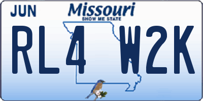 MO license plate RL4W2K