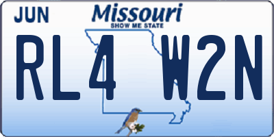MO license plate RL4W2N