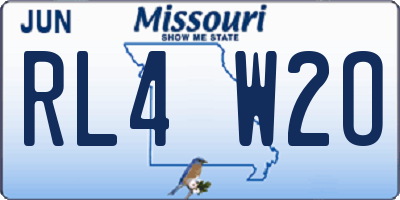 MO license plate RL4W2O